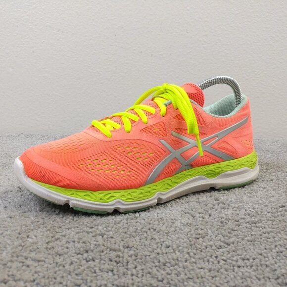 Asics 33 FA Womens Size 8.5 Running Shoes Low Top Sneakers Coral Orange Lace Up - Picture 4 of 12